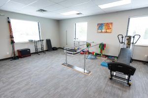 Open room with exercise equipment